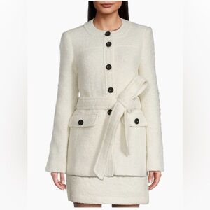 Toccin Elaine Collarless Belted Jacket Size 8